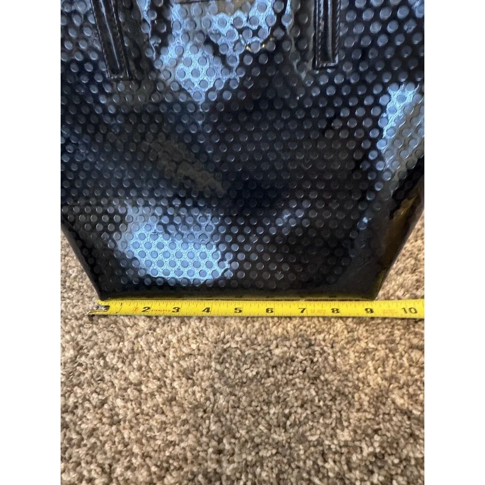 Kate Spade Womens Embossed  Patent, Tote Black Polka Dot, Preowned